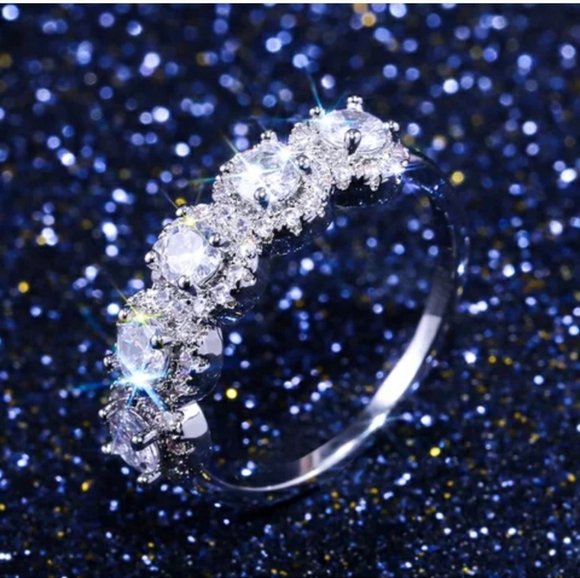 New Silver/Rose Gold Eternity Band Ring - Picture 5 of 6